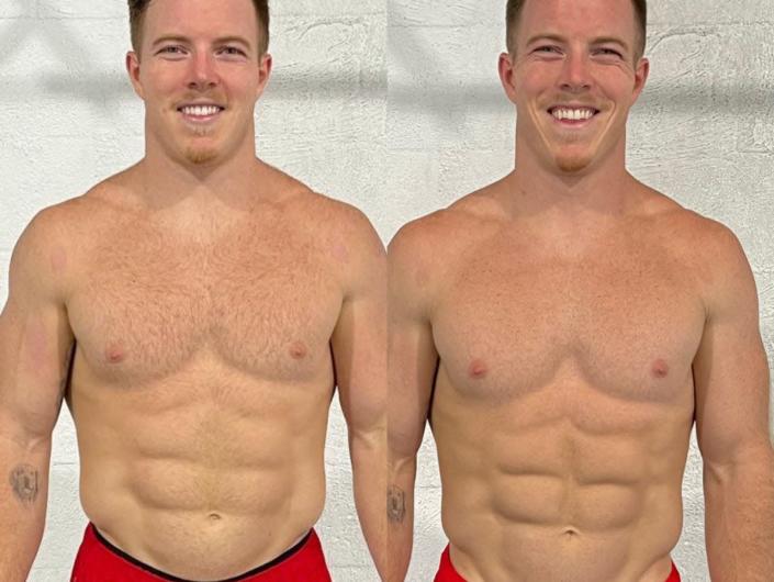 Noah Ohlsen before and after losing weight.