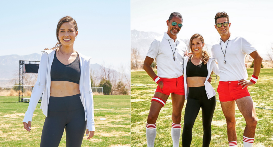 'Bachelorette' star Katie Thurston hits the field in $128 Lululemon jacket (Photos via Getty & @thekatiethurston/Instagram) 

