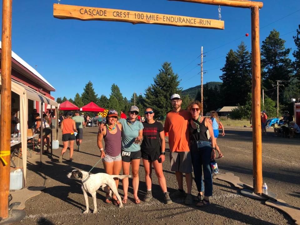 Some of the Oly Trail Runners crew at the Cascade Crest 100 finish line.