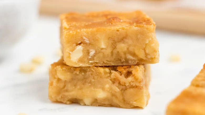 Blondies with white chocolate chips