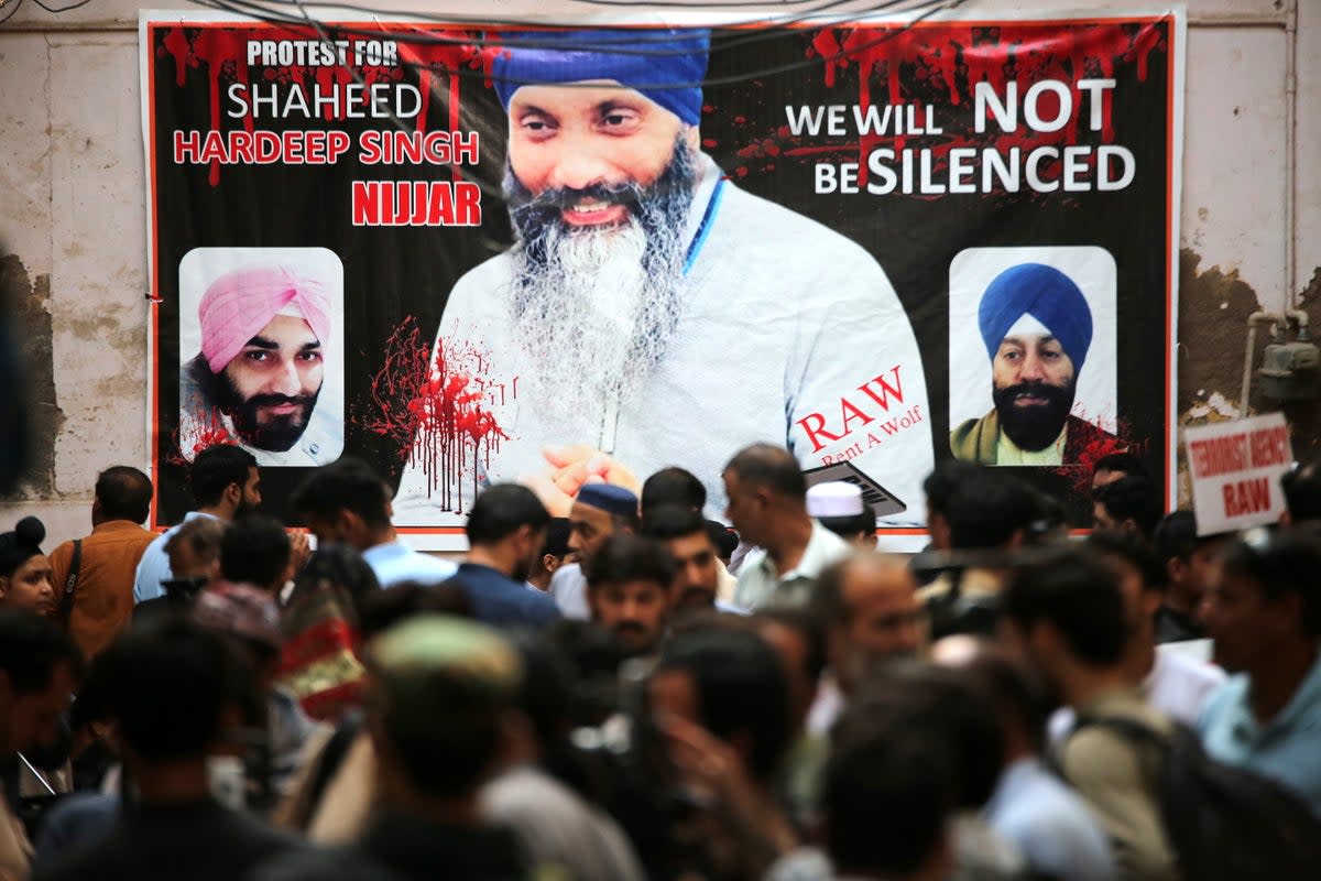 Sikh community protests against murder of Hardeep Singh Nijjar at Surrey, Canada (EPA)