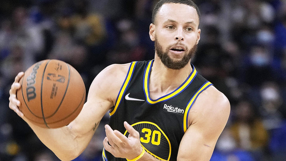 Steph Curry, pictured here in action for the Golden State Warriors in the NBA.