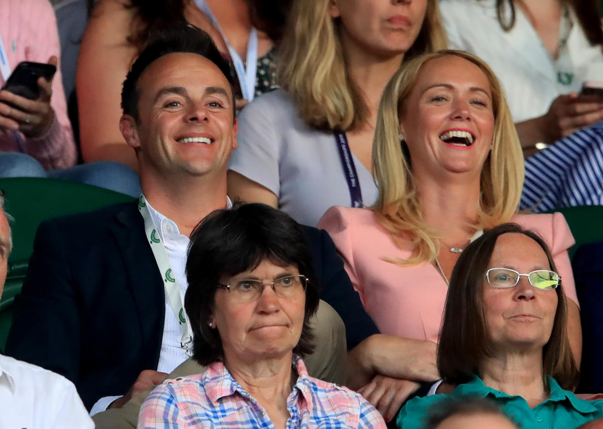 Ant McPartlin with Anne-Marie Corbett at Wimbledon (Photo by Adam Davy/PA Images via Getty Images)