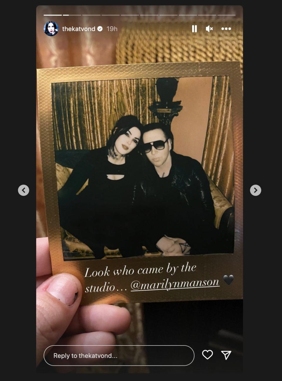 Kat Von D and Marilyn Manson at her Los Angeles home in late November 2022.