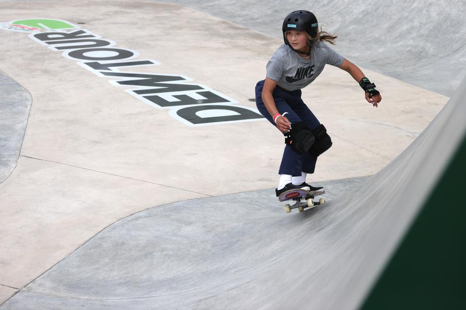 Sky Brown of Great Britain competes in the Women’s Park Semifinal at the Dew Tour in Des Moines, Iowa (Getty)