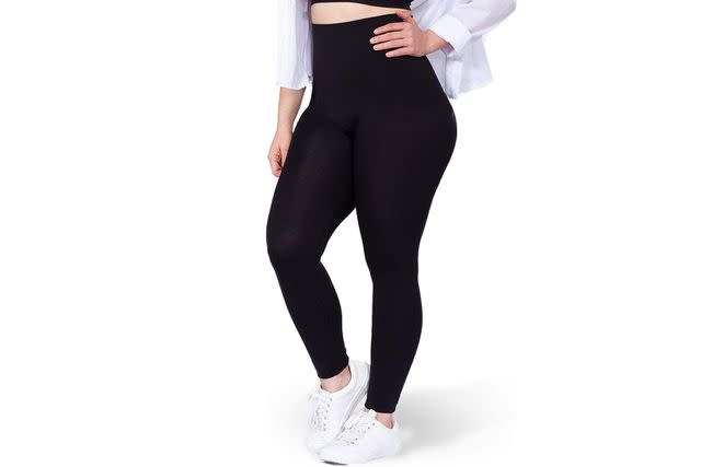SHAPERMINT High-Waisted Active Control Leggings Black at