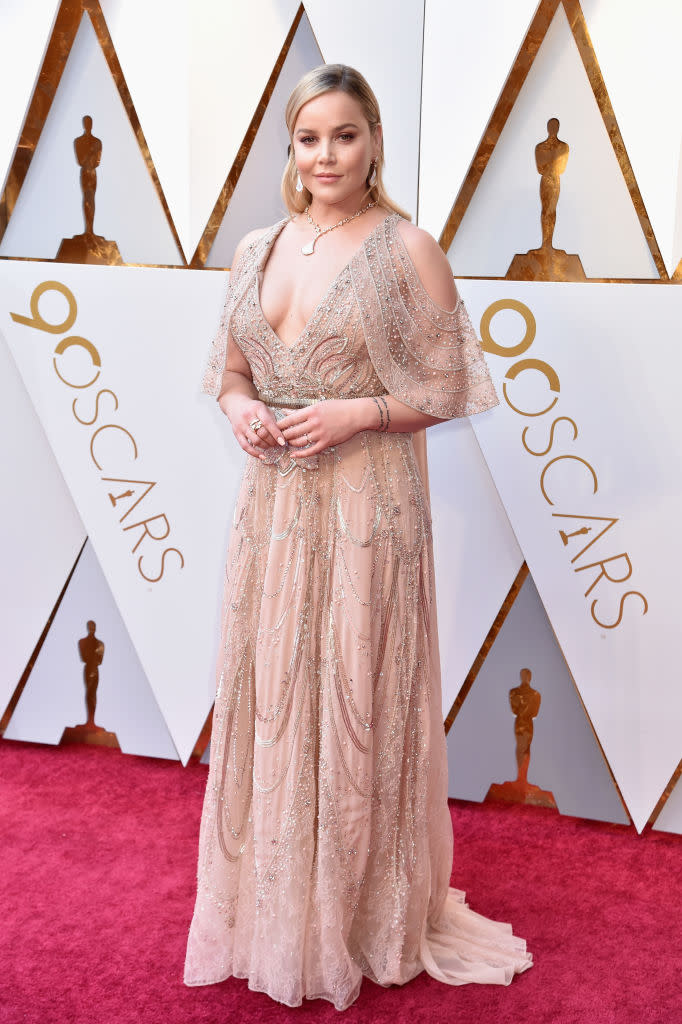 <p>Abbie Cornish attends the 90th Academy Awards in Hollywood, Calif., March 4, 2018. (Photo: Getty Images) </p>