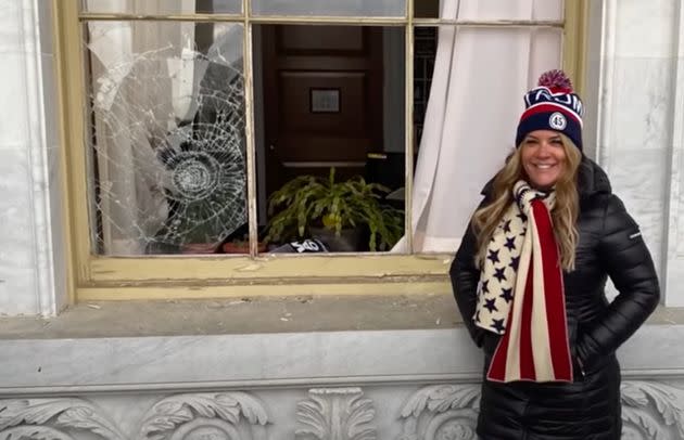 Jenna Ryan poses at the U.S. Capitol during the Jan. 6 attack. (Photo: Twitter)