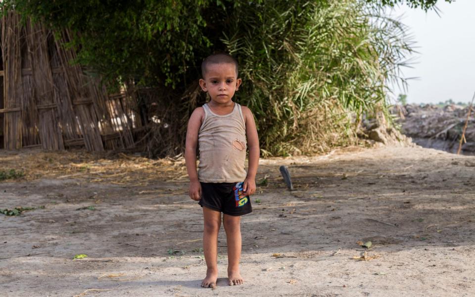 Four-year-old Gulzar who was diagnosed with HIV in Subhani Shar village - Saiyna Bashir 