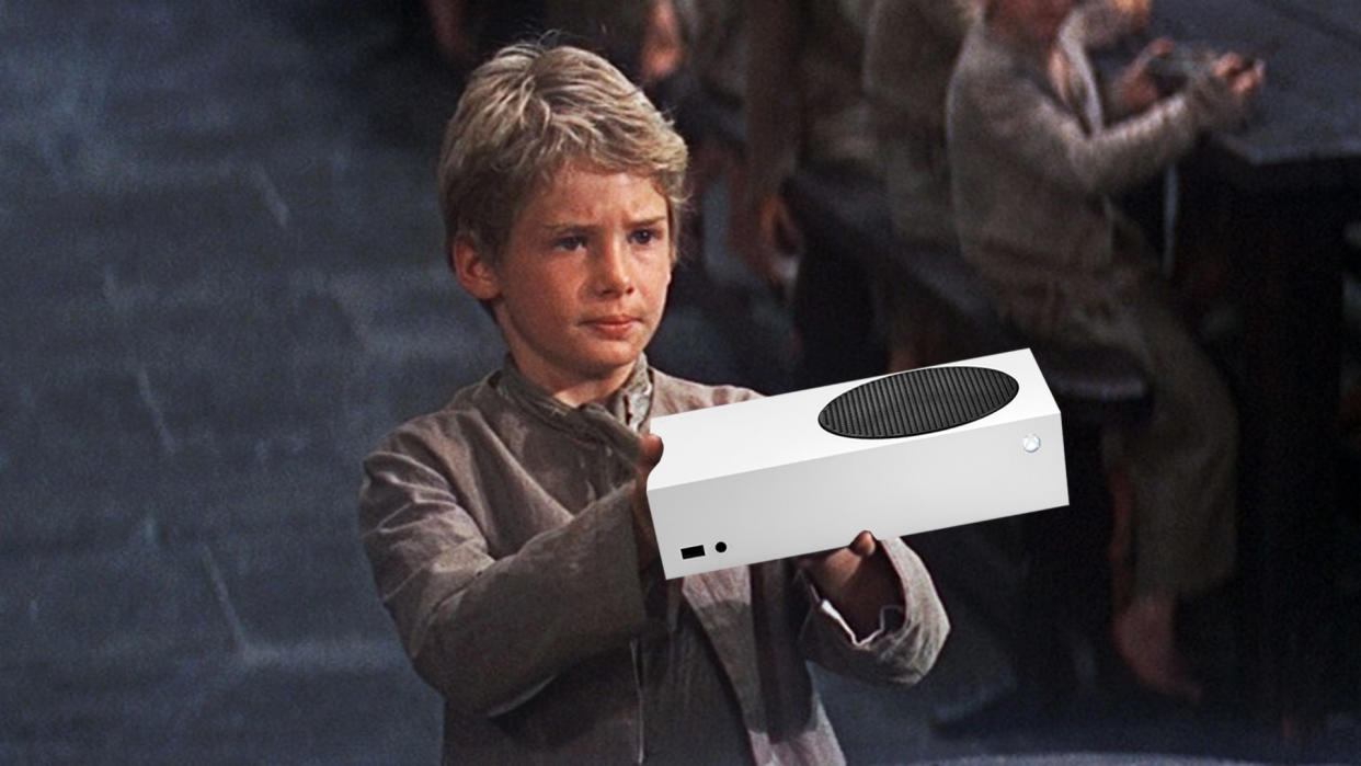  Small child holding an Xbox Series S 