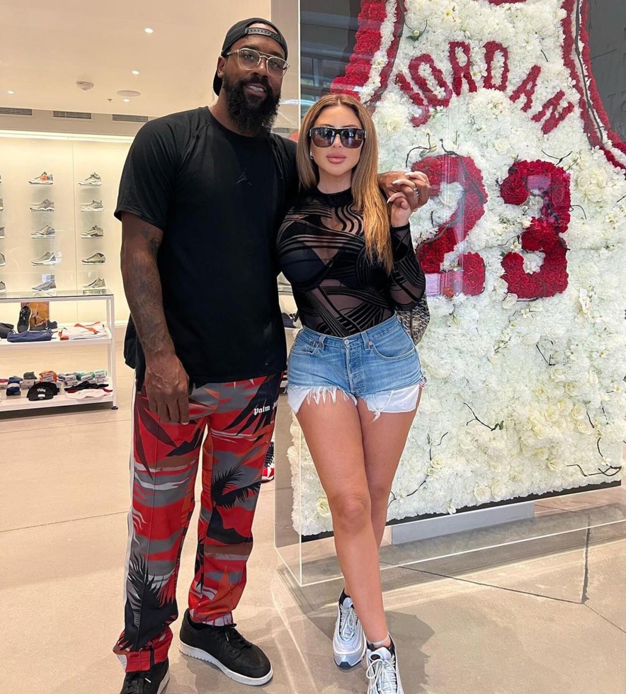Larsa Pippen and Marcus Jordan Go Instagram Official, Posing in Front of Michael Jordan Jersey