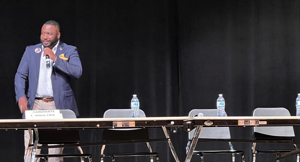 Mayoral candidate Richard Tyson Moultrie had the stage to himself.