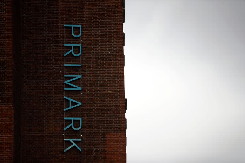 Signage is displayed outside a Primark store at the Oxford Street, in London