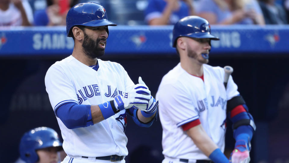 Jose Bautista and Josh Donaldson were both beasts for the Blue Jays in the mid-2010s . (Photo by Tom Szczerbowski/Getty Images)