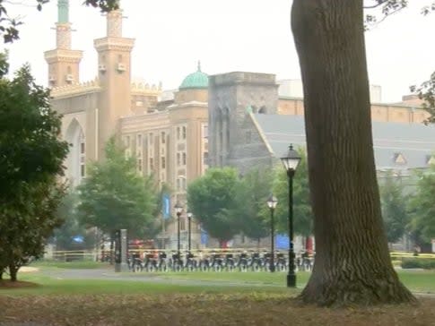 Police tape cordons off the campus of Virginia Commonwealth University in Richmond, Virginia (NBC12 screengrab)