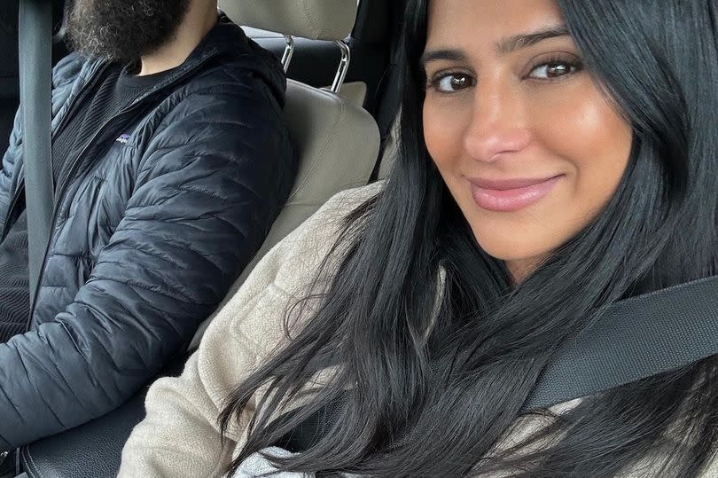 Sair Khan and her partner Nathan on the way to their babymoon