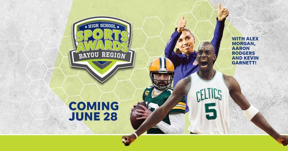 NBA Champion and MVP Kevin Garnett joins celebrity athletes, including Alex Morgan and Aaron Rodgers, announcing the winners of the Bayou Region High School Sports Awards.