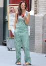 <p>Katie Holmes cracks a smile on July 14 while out in N.Y.C.'s SoHo neighborhood. </p>