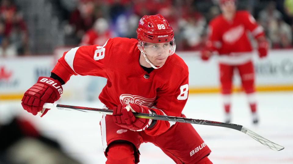 Detroit Red Wings right wing Patrick Kane (88) plays against the Ottawa Senators in the first period at Little Caesars Arena on Saturday, Dec. 9, 2023.