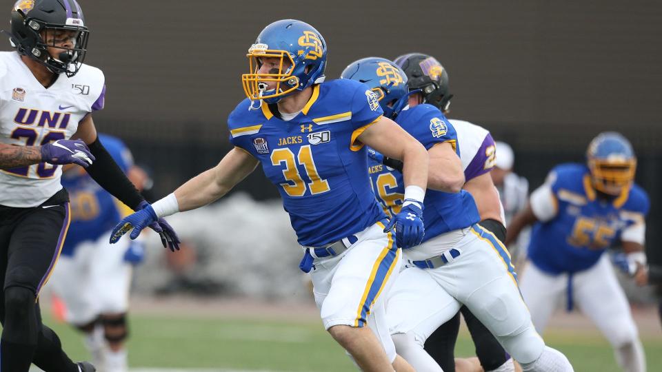 Adam Bock is SDSU's leading tackler.