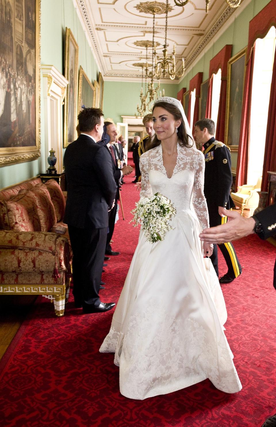 Kate Middleton at her 2011 wedding wearing Sarah Burton for Alexander McQueen (Ian West / AFP vis Getty Images)