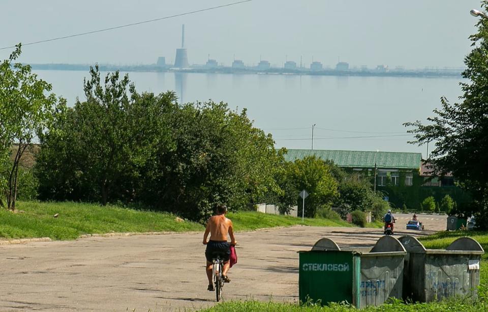 <div class="inline-image__caption"><p>Zaporizhzhya nuclear power plant as seen across the river from the city of Nikopol. The two cities have been receiving regular shelling recently from Russian forces who control the power plant city of Enerhodar.</p></div> <div class="inline-image__credit">Asmaa Waguih</div>