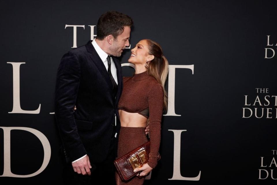 Ben (L) and Jennifer (R) at the premiere for the former's "The Last Duel"