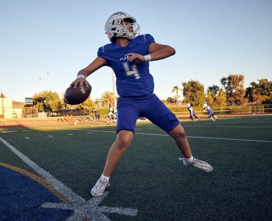 Anthony Tafoya has connected on 82 of 123 pass attempts for 1,195 yards and 16 touchdowns through six games for Fillmore.