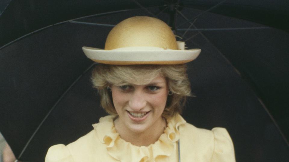Diana, Princess of Wales (1961 - 1997) visits the Pupuke School on the North Shore in New Zealand, April 1983. She is wearing a Catherine Walker suit and a John Boyd hat