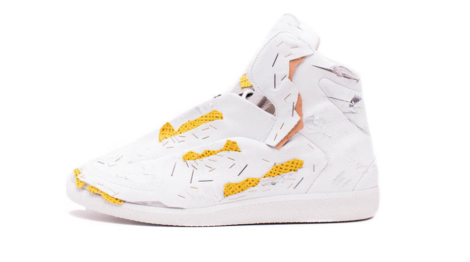Future Destroyed High-Top Sneaker, White/Yellow