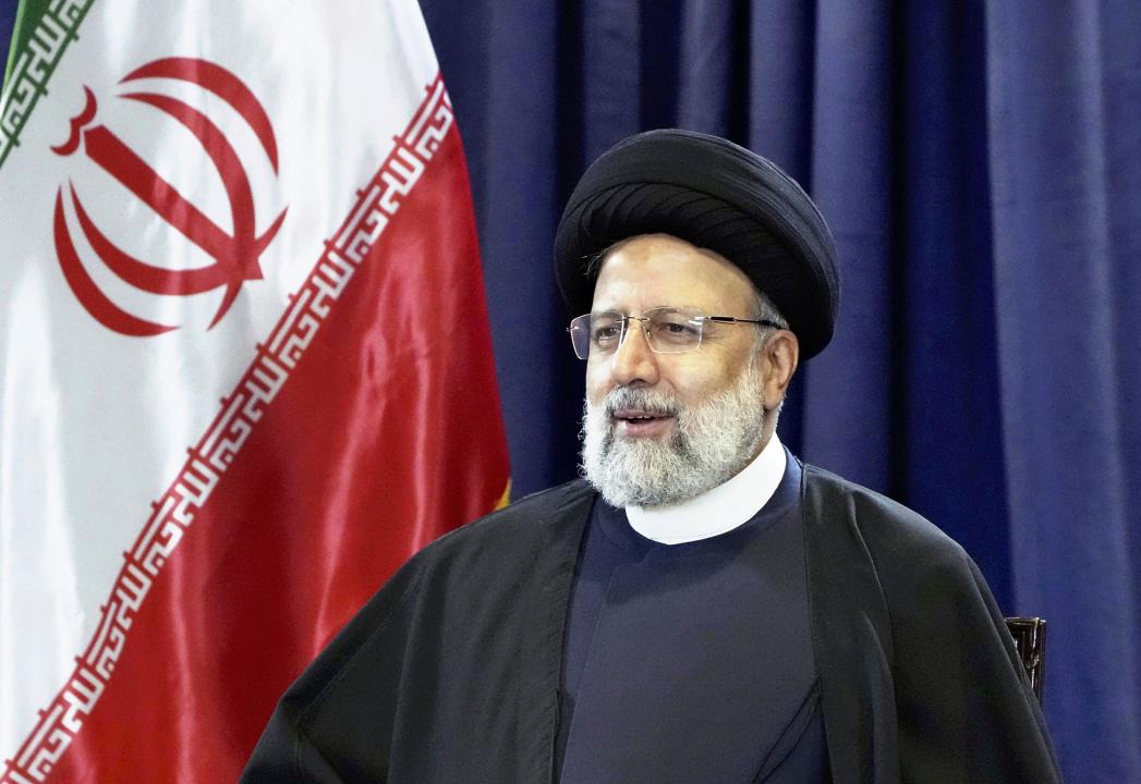 FILE: Iranian President Ebrahim Raisi (Ebrahim Raisolsadati) meets Japanese Prime Minister Fumio Kishida in New York, United States of America on September 20, 2023. A helicopter carrying Iranian President Raisi crashed in the mountains on May 19th, and state television reported that his survival was hopeless.( The Yomiuri Shimbun via AP Images )