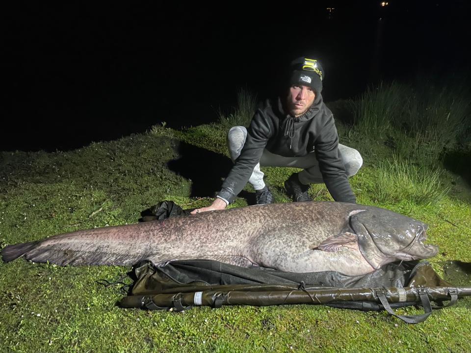 Darren Reitz reportedly caught a catfish weighing 143 pounds.