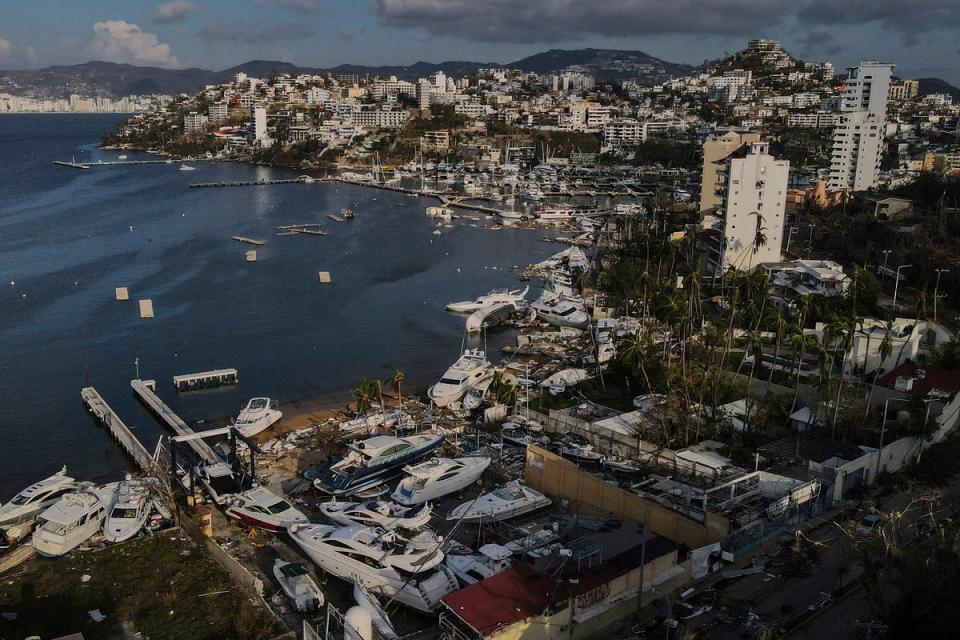 Acapulco’s beach area suffered massive damage from Category 5 Hurricane Otis (AP)