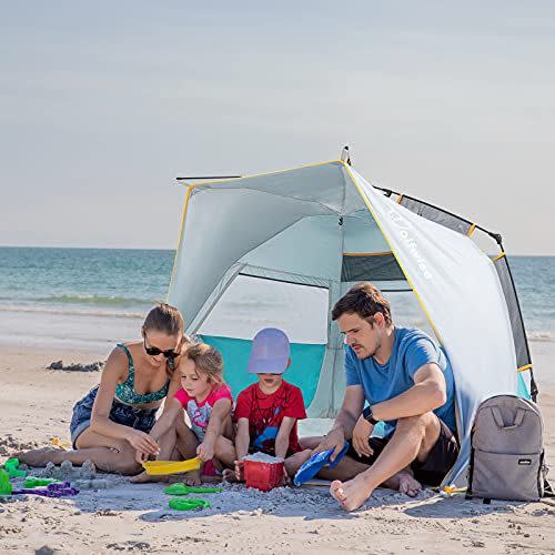 9) WolfWise 3-4 Person Easy Up Beach Tent