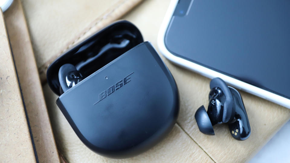 Bose QuietComfort Earbuds 2 on a desk