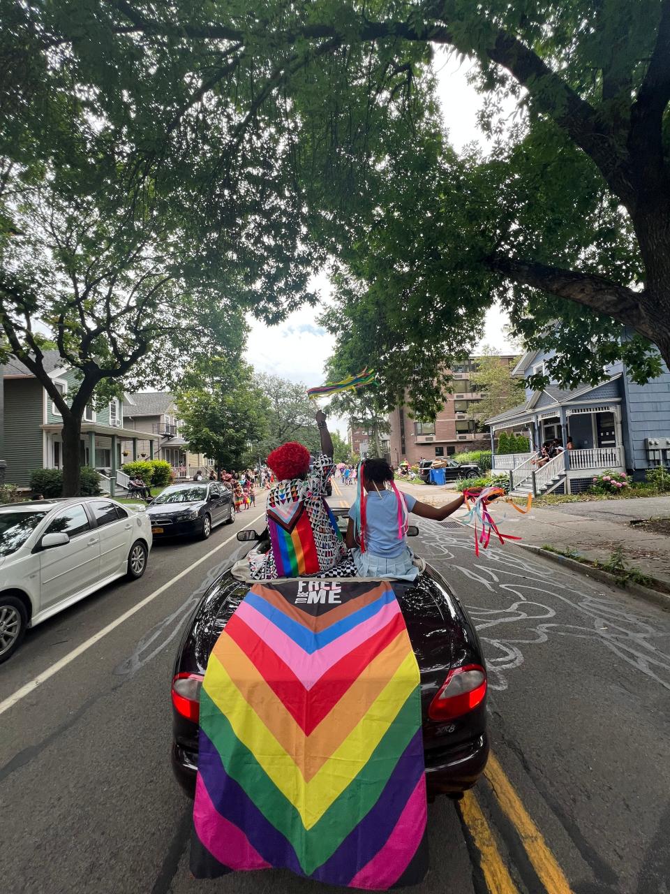 Reenah Golden and Todd Ranous are the Grand Marshal and Honorary Marshal of Rochester Pride this year. Both rode in the 2023 Rochester Pride Parade on Saturday, July 15, 2023. Golden, the founder of The Avenue BlackBox Theatre on Joseph Avenue, was nominated and selected for her contributions to improve the lives of members of the local LGBTQ+ community. Ranous, who has worked for Monroe County's Department of Social Services for a few decades, helped to establish mandatory LGBTQ+ training for all service staff and foster parents.