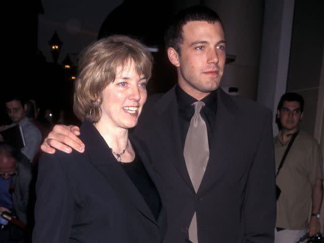 <p>Ron Galella, Ltd./Ron Galella Collection/Getty</p> Ben Affleck and mom Christopher Anne “Chris” Boldt attend the 70th Annual Academy Awards Pre-Party hosted by Miramax Films on March 22, 1998.