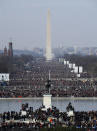 Crowds fill the National Mall during the inauguration of Barack Obama as the 44th President of the United States of America January 20, 2009 in Washington, DC. (Photo by Alex Wong/Getty Images)