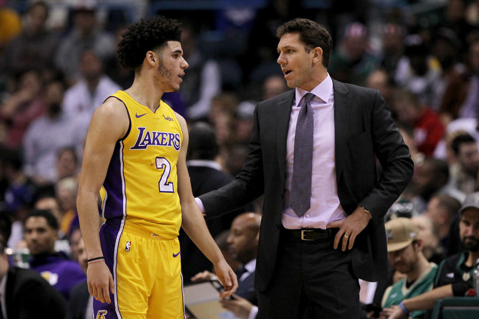 Lonzo Ball’s refusal to rein in his father hasn’t made life easy for coach Luke Walton or the Lakers. (Getty)