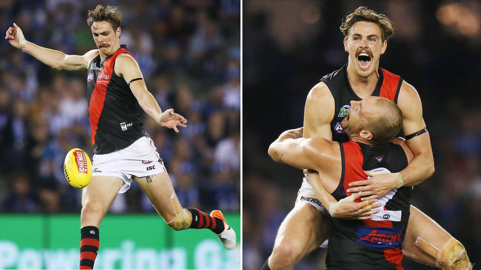 Joe Daniher's rust made way for a goal-kicking return for Essendon. Pic: Getty