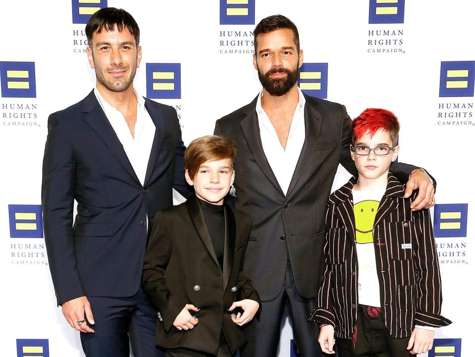 ricky martin his partner and their twin sons in 2019