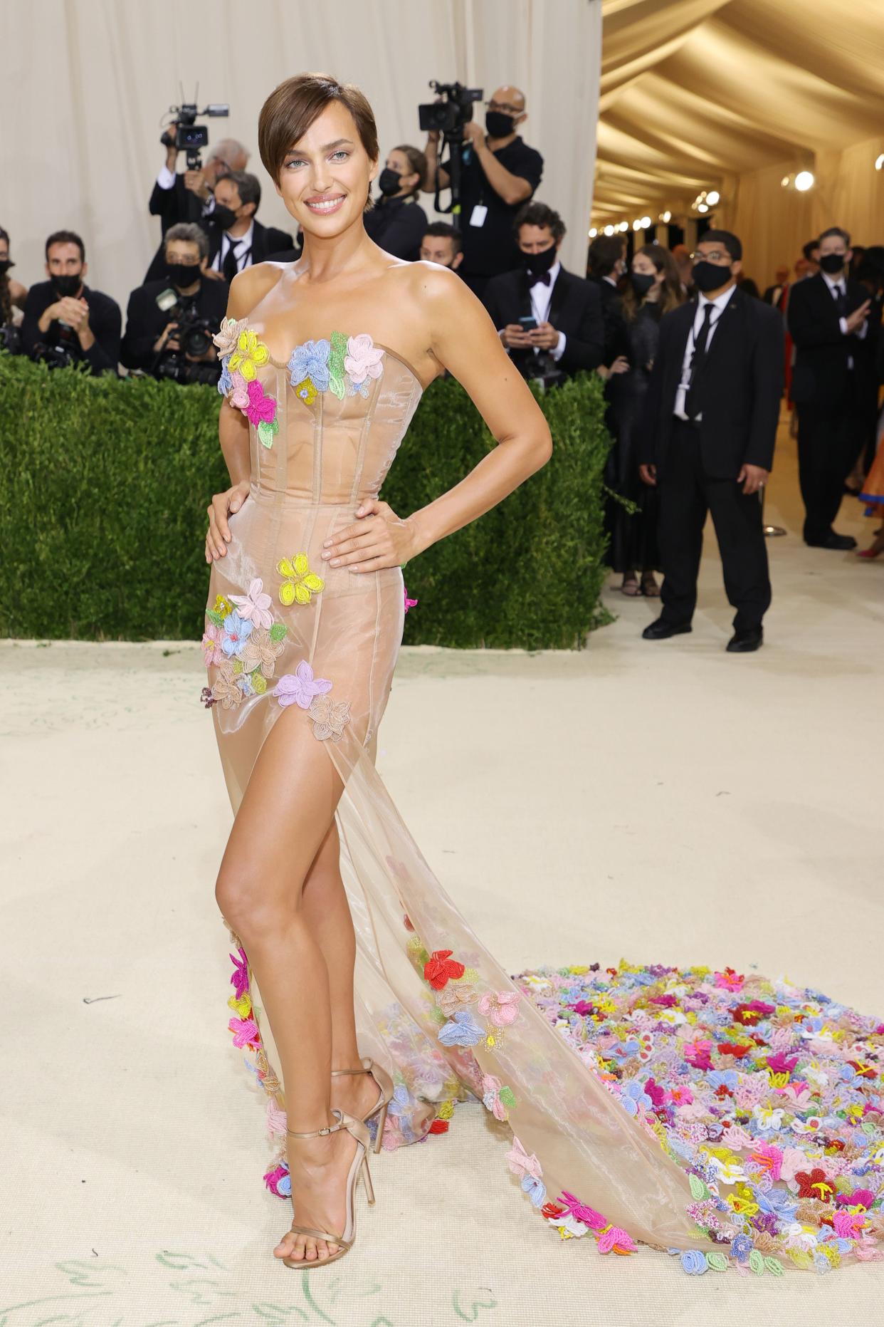 Irina Shayk attends The 2021 Met Gala Celebrating In America: A Lexicon Of Fashion at Metropolitan Museum of Art on Sept. 13, 2021 in New York.