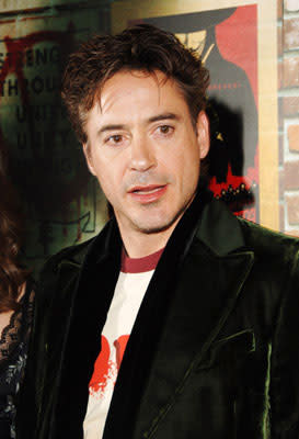 Robert Downey Jr. at the New York premiere of Warner Bros. Pictures' V for Vendetta