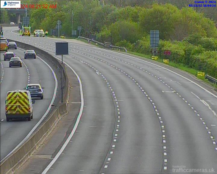 Emergency service vehicles at the scene (Highways England)