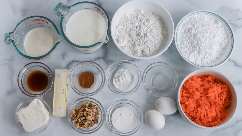 ingredients for carrot cake waffles