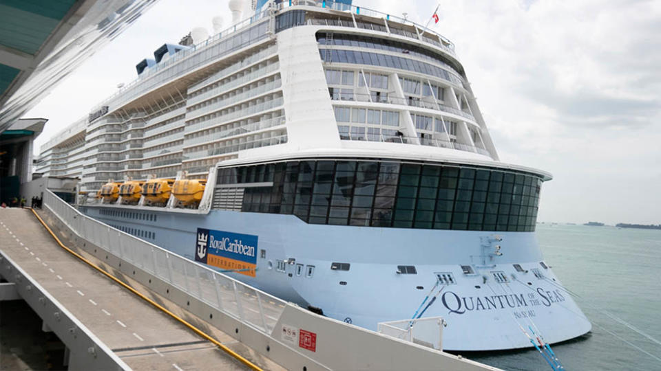 The Quantum of the Seas cruise ship had to return to Singapore after a COVID case was detected. Source: AP