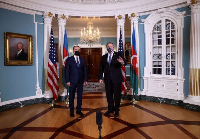 U.S. Secretary of State Pompeo meets with Azerbaijan's Foreign Minister Jeyhun Bayramov at the State Department in Washington