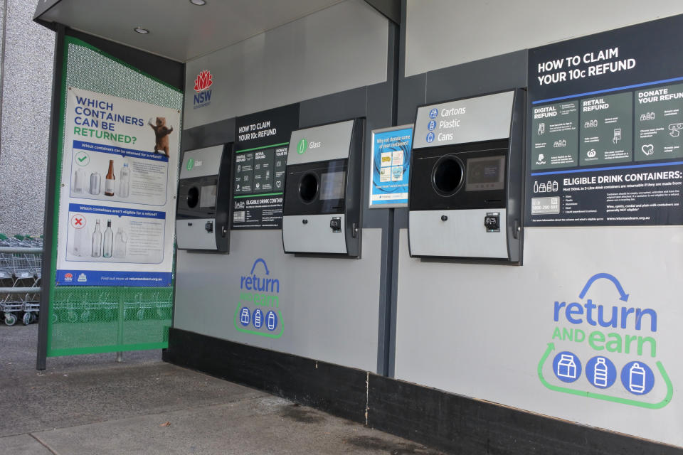 Return and Earn vending machine. Source: Getty Images