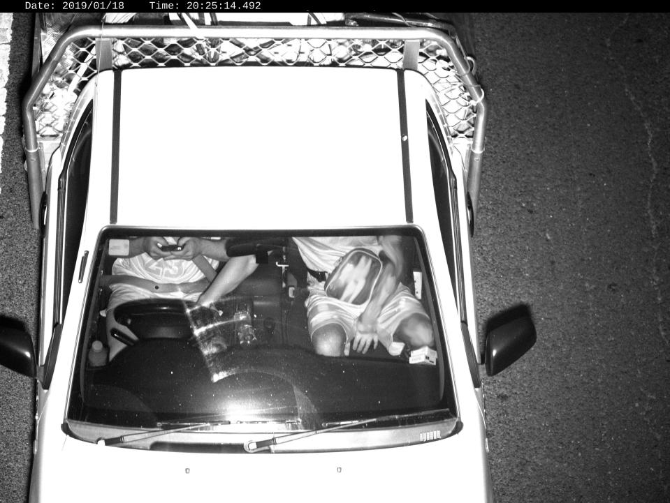 Transport for NSW image from mobile detection camera shows a driver using a mobile phone while driving.