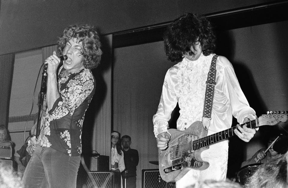 Robert Plant and Jimmy Page’s first performance ever (as the New Yardbirds, later renamed Led Zeppelin) in Copenhagen on Sept. 7, 1968. (Photo: Jorgen Angel/Redferns)